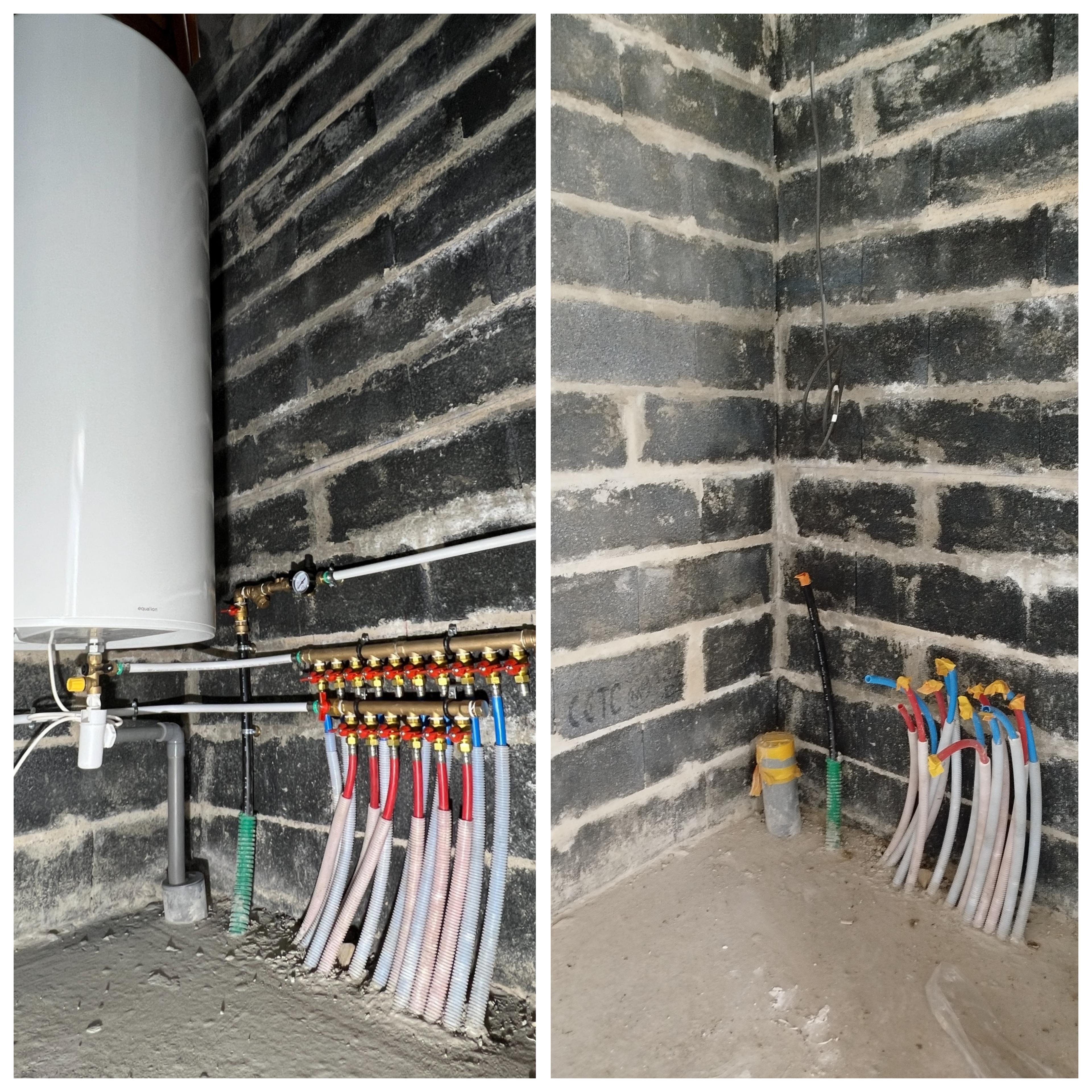 Installation chauffe-eau neuf avec collecteur — raccordements PER, Bordeaux